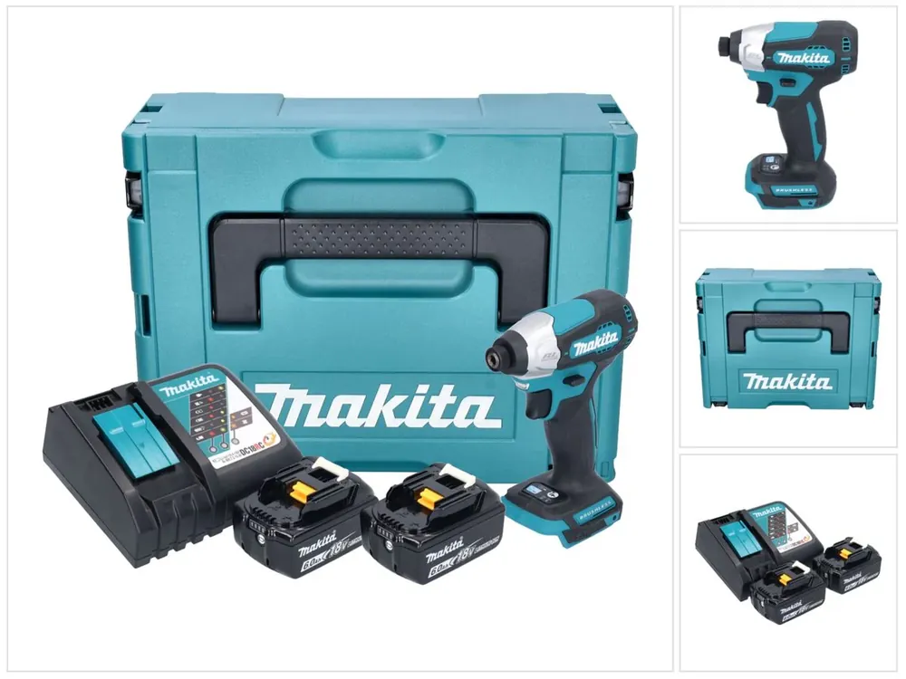 Direktkauf Makita DTD 157 RGJ Akku Schlagschrauber 18 V 140 Nm 1/4" Brushless + 2x Akku 6,0 Ah + Ladegerät + Makpac