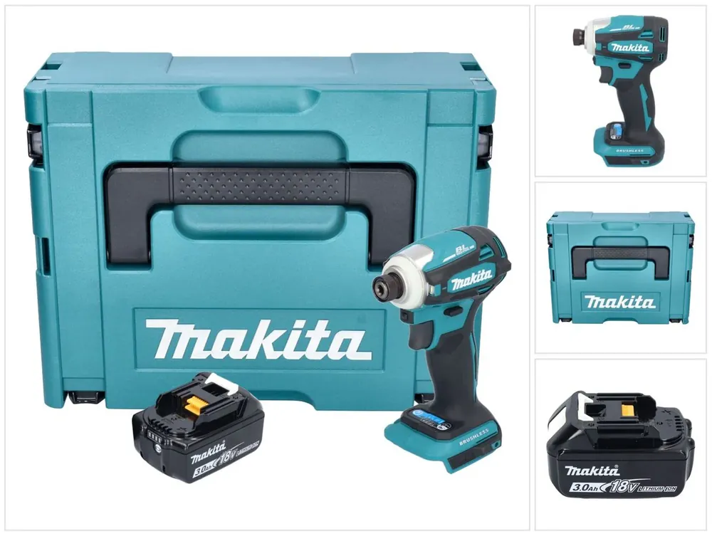 Makita DTD 172 F1J Akku Schlagschrauber 18 V 180 Nm 1/4" Brushless + 1x Akku 3,0 Ah + Makpac - ohne Ladegerät Top-Preis