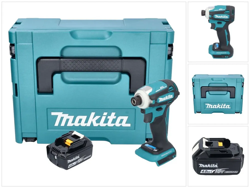 Makita DTD 172 M1J Akku Schlagschrauber 18 V 180 Nm 1/4" Brushless + 1x Akku 4,0 Ah + Makpac - ohne Ladegerät Preisreduziert