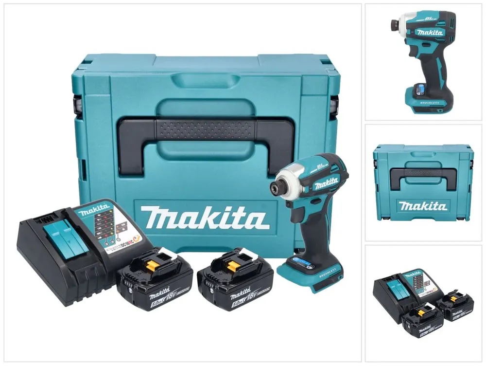 Neue Ware Makita DTD 172 RTJ Akku Schlagschrauber 18 V 180 Nm 1/4" Brushless + 2x Akku 5,0 Ah + Ladegerät + Makpac