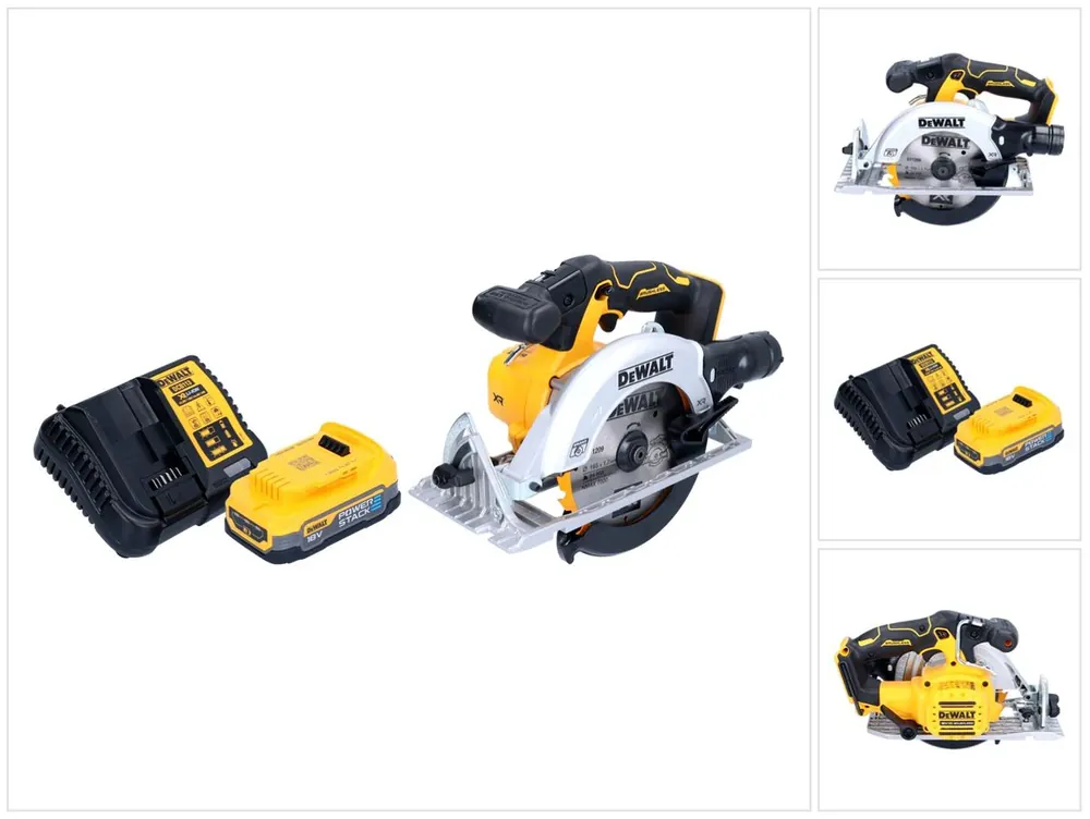 Knallerangebot DeWalt DCS 565 E1 Akku Handkreissäge 18 V 165 mm Brushless + 1x Powerstack Akku 1,7 Ah + Ladegerät