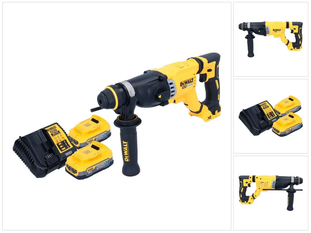 Rabatt DeWalt DCH 263 E2 Akku Kombihammer 18 V 3 J SDS Plus Brushless + 2x Powerstack Akku 1,7 Ah + Ladegerät