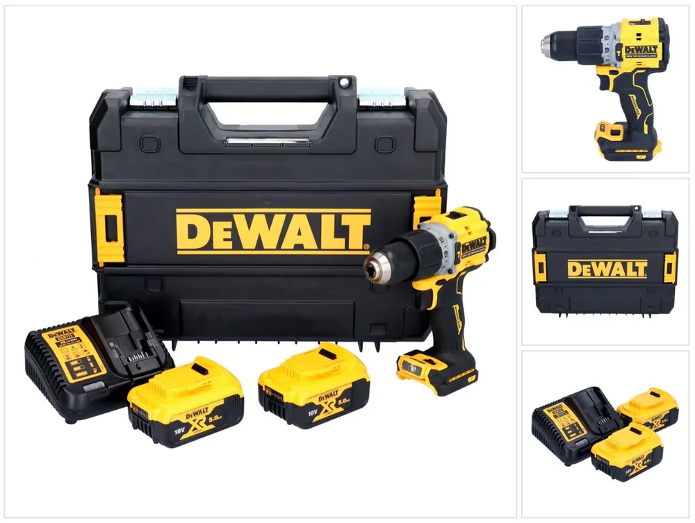 DeWalt DCD 805 P2T Akku Schlagbohrschrauber 18 V 90 Nm Brushless + 2x Akku 5,0 Ah + Ladegerät + TSTAK Online Kaufen
