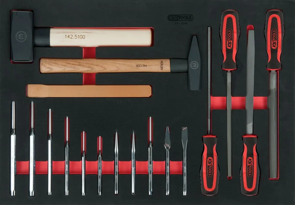 Sichere Zahlung KS TOOLS Feilen-, Meißel- und Hammer-Satz, 18-tlg in 1/1 Systemeinlage ( 711.1018 )