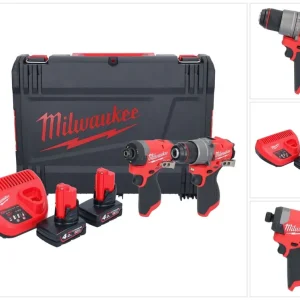 Milwaukee M12 FPP2A2-402X Kombo Set ( 4933480587 ) M12 FPD2 Akku Schlagbohrschrauber 45 Nm + M12 FID2 Akku Schlagschrauber 170 Nm 1/4" Brushless + 2x Akku 4,0 Ah + Ladegerät + HD-Box Kracherpreis
