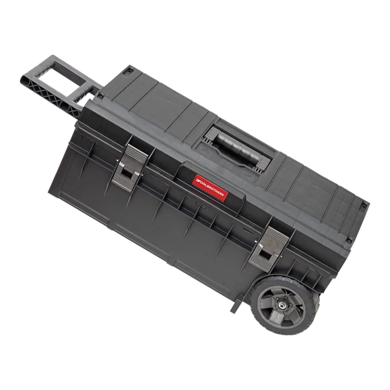 Beliebt Toolbrothers RHINO XXL Trolley ECO Longer Basic 50 l IP66 Werkzeugkiste mit Laufrädern auf Metallachse und Doppelteleskopgriff
