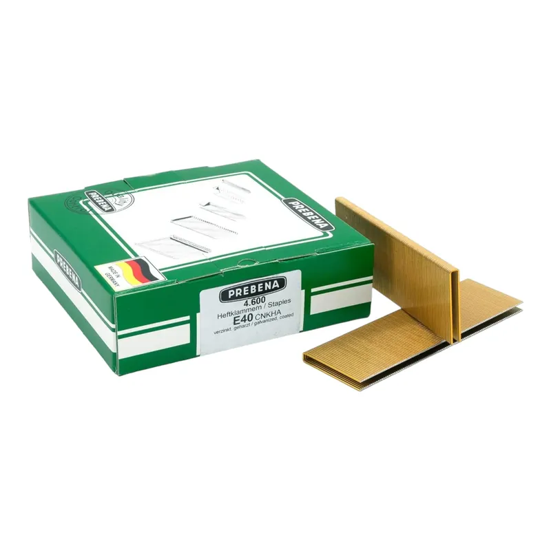 Aktuell Prebena E40CNKHA Heftklammern Klammern 40 mm Typ E 4600 Stück verzinkt geharzt
