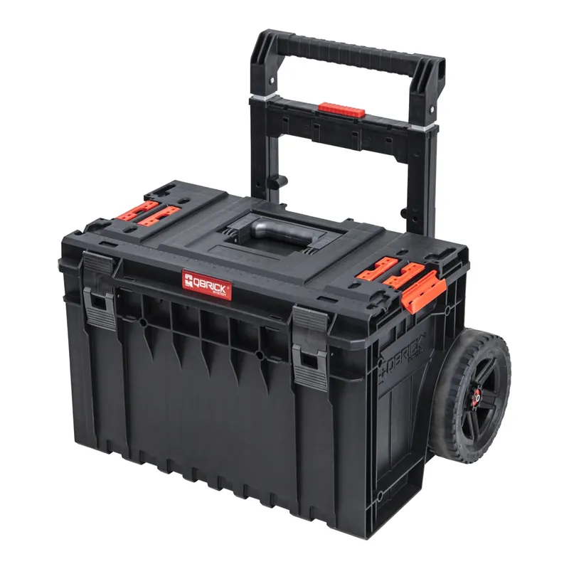 Finale Aktion Qbrick System ONE Cart 2.0 Trolley 641 x 485 x 660 mm 52 l IP66 100 kg belastbar stapelbar mit Doppelteleskopgriff aus Aluminium