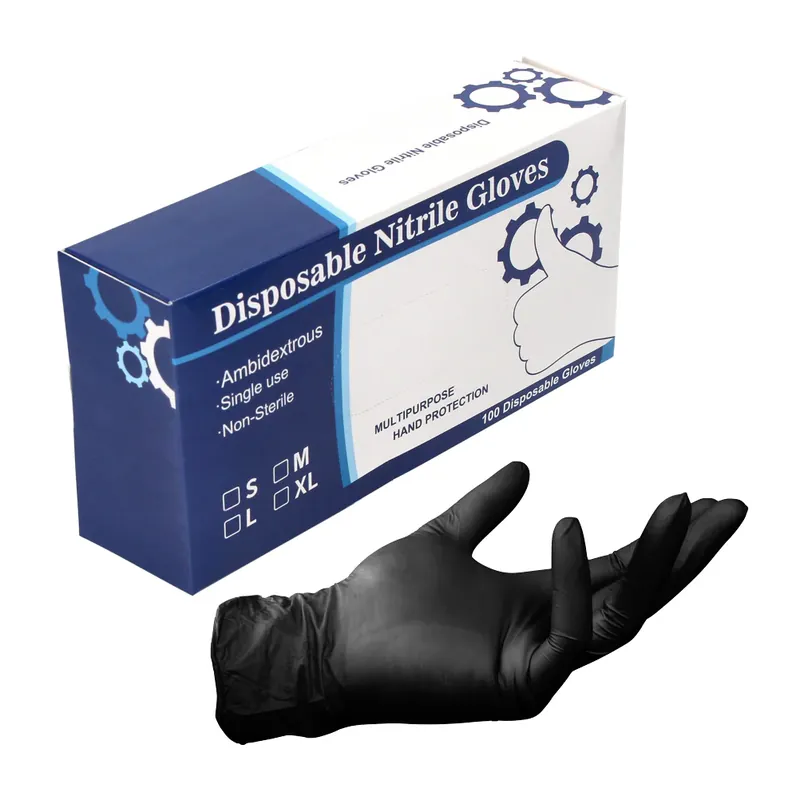 Markenware Nitril Einweg Handschuhe in Spenderbox Schwarz / Black 100 Stück Größe S / Small - nicht Steril
