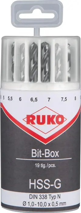 RUKO Spiralbohrersatz DIN 338 Nenn-Ø 1-10x0,5 mm ( 8000421256 ) Ausverkauf