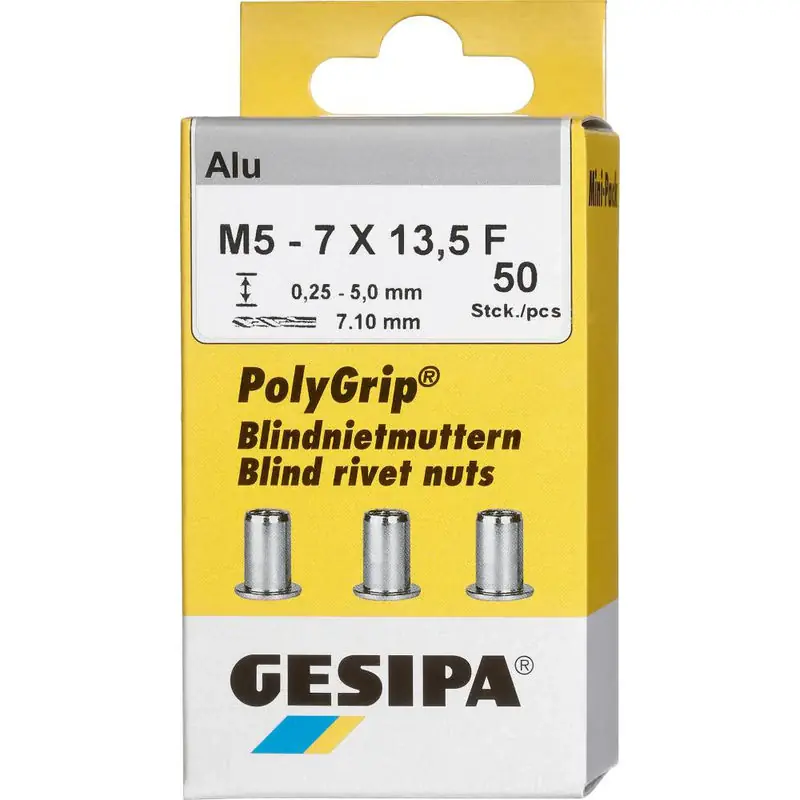 GESIPA Blindnietmutter PolyGrip® Nietschaft d x l 7 x 13,5 mm M5 ( 4000813822 ) Neue Ware