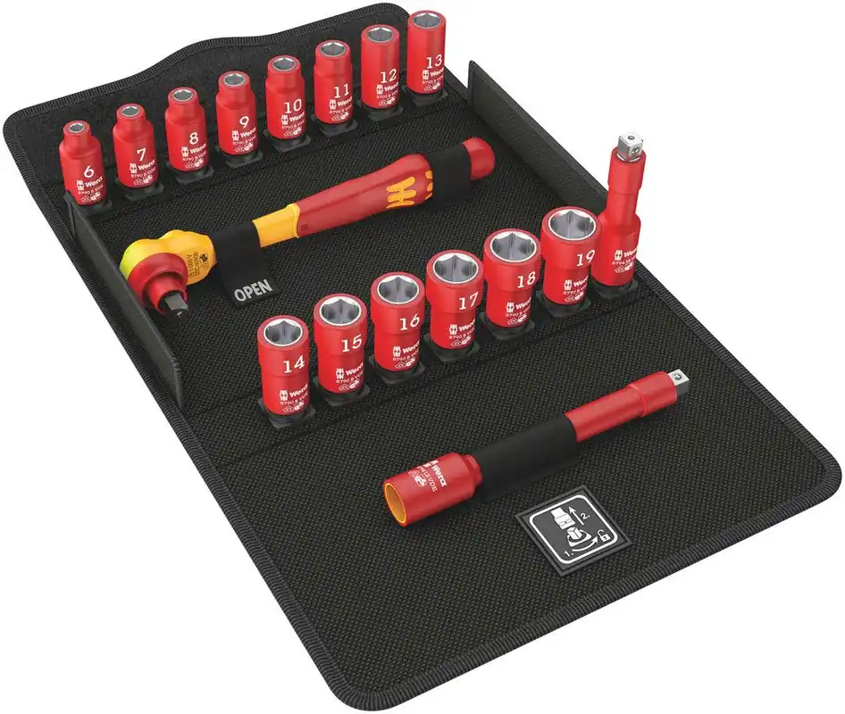 WERA Steckschlüsselsatz 8100 SB VDE 1 Zyklop 17-teilig 3/8 ″ ( 4000828008 ) Preisknaller