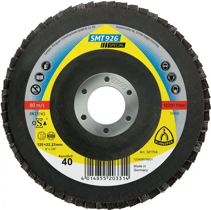 Top-Angebot KLINGSPOR Fächerscheibe SMT 926 Special Ø 125 mm Körnung 40 6° gewölbt ( 8000352215 )