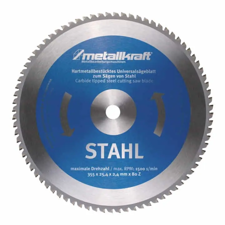 METALLKRAFT Metallkreissägeblatt Stahl Sägeblatt-Ø 355 mm Breite 2,4 mm ( 4000804020 ) Markenprodukt