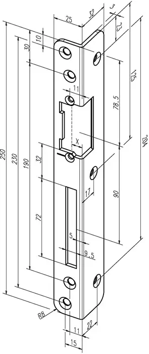 Günstig ASSA ABLOY Sicherheits-Winkelschließblech 069 Stärke 3 mm ( 3324034073 )