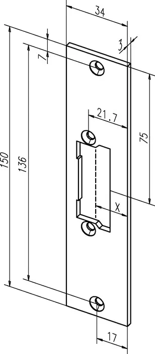 Solange Der Vorrat Reicht ASSA ABLOY Flachschließblech 21C Edelstahl matt käntig ( 3324034003 )