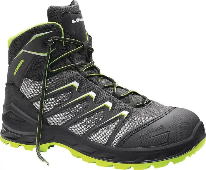 Ausverkauf LOWA Sicherheitsstiefel Larrox Work GTX grey Mid Größe 44 grau/grün ( 8000469069 )