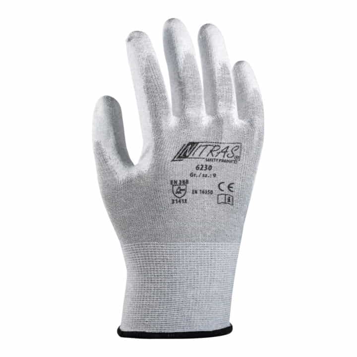 NITRAS Handschuhe 6230 Größe 8 grau/weiß ( 8000235152 ) Meistverkauft