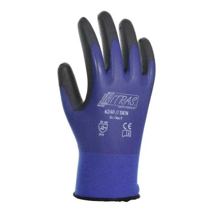 NITRAS Handschuhe Skin Größe 10 blau/schwarz ( 4000371541 ) Abverkauf