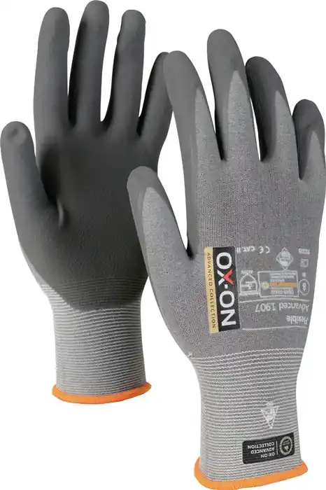 OX-ON Handschuhe Flexible Advanced 1907 Größe 8 grau/hellgrau ( 4000391348 ) Kracherpreis