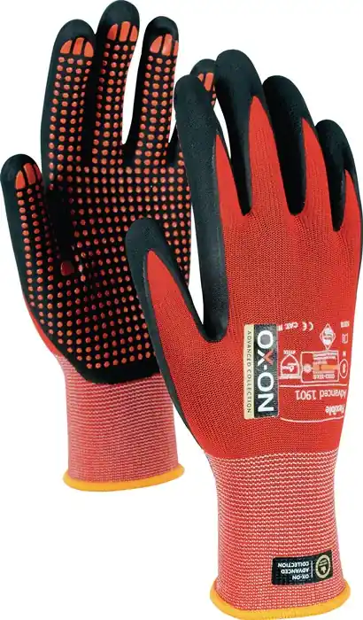 OX-ON Handschuhe Flexible Advanced 1901 Größe 9 schwarz/rot ( 4000391343 ) Meistverkauft