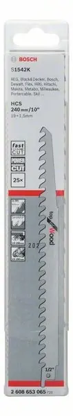 Heißes Angebot BOSCH Säbelsägeblatt S 1542 K Länge 240 mm Breite 19 mm ( 8000343819 )