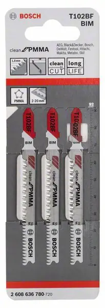BOSCH Stichsägeblatt T 102 BF Clean for PVC L.92mm Zahnteilung 1,8mm ( 8000345990 ) Meistverkauft