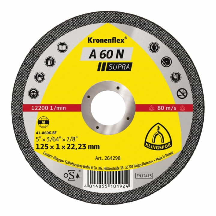 Bestpreis KLINGSPOR Trennscheibe A 60 N Supra D125x1mm gerade ( 8000353805 )