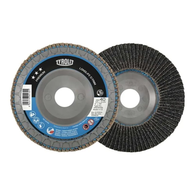 TYROLIT Fächerscheibe LONGLIFE C-TRIM Ø 125 mm Körnung 40 flach ( 4000845235 ) Preisreduziert