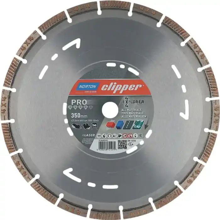 Beliebt NORTON CLIPPER Diamanttrennscheibe 4 x 4 Explorer Ø 350 mm Bohrung 25,4 mm ( 4000818804 )