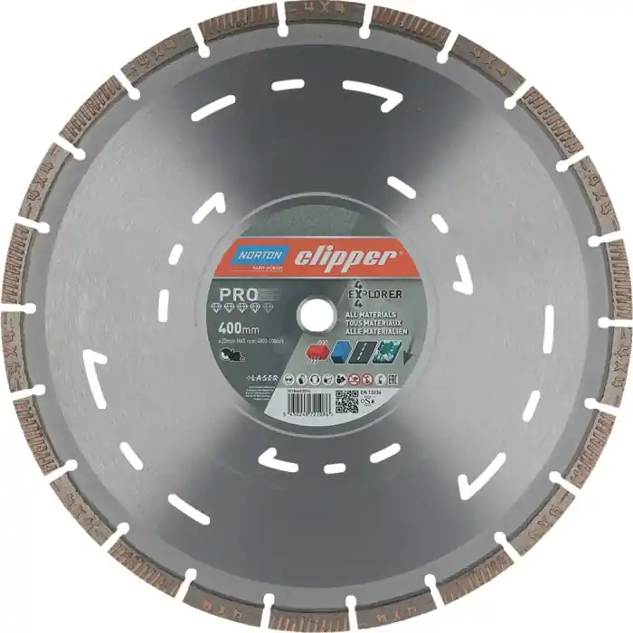 NORTON CLIPPER Diamanttrennscheibe 4 x 4 Explorer Ø 400 mm Bohrung 20 mm ( 4000818806 ) Schneller Versand