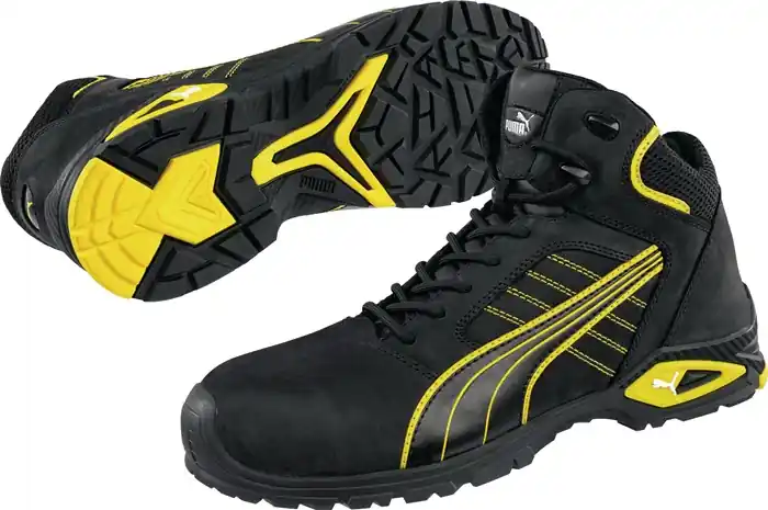 PUMA Sicherheitsstiefel Amsterdam Mid Größe 46 schwarz/gelb ( 4300700436 ) Expressversand