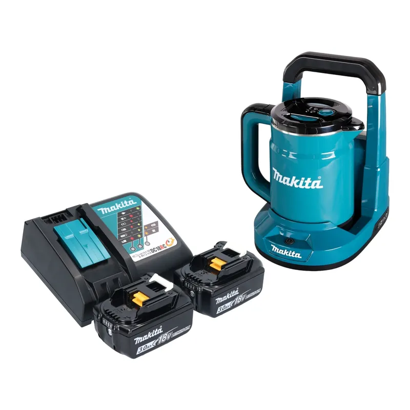 Makita DKT 360 RF2 Akku Wasserkocher 36 V ( 2x 18 V ) 0,8 L + 2x Akku 3,0 Ah + Ladegerät Beliebt