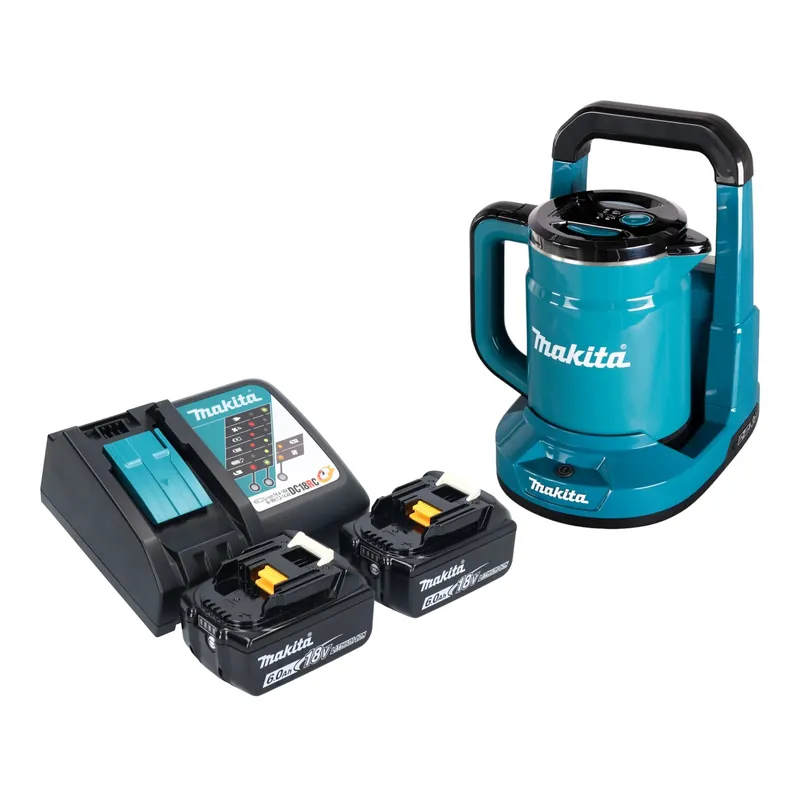 Sonderangebot Makita DKT 360 RG2 Akku Wasserkocher 36 V ( 2x 18 V ) 0,8 L + 2x Akku 6,0 Ah + Ladegerät