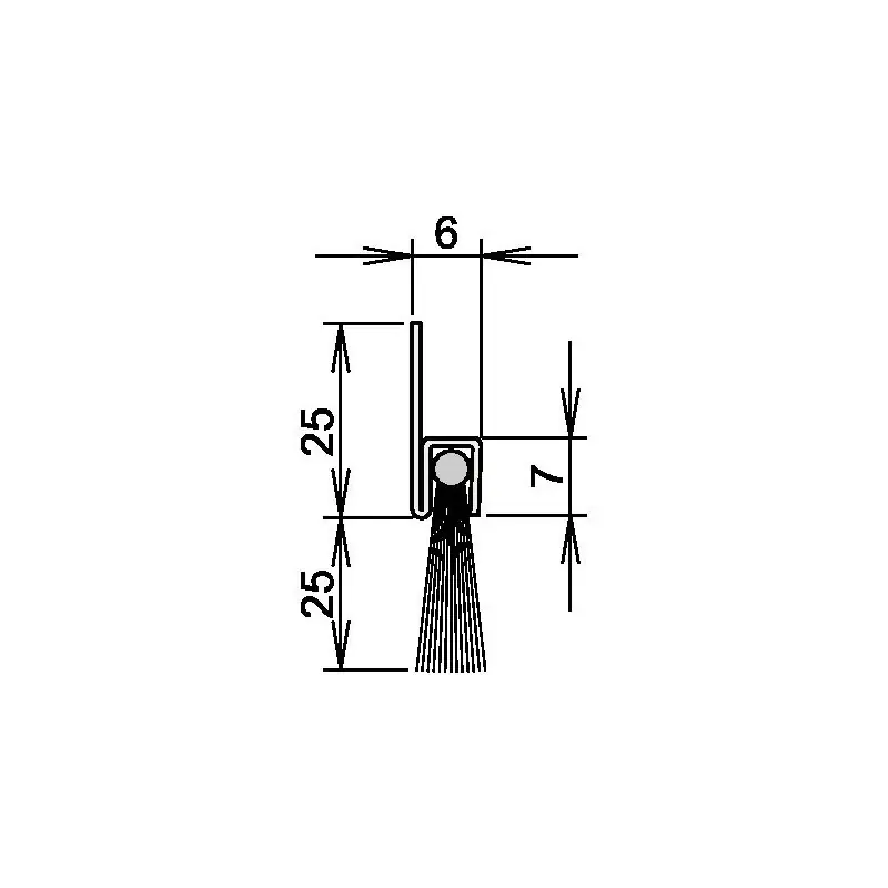 ATHMER Bürstentürdichtung Ferrobros FA 25-6 Länge 1100 mm Breite 6 mm ( 3327023063 ) Billig