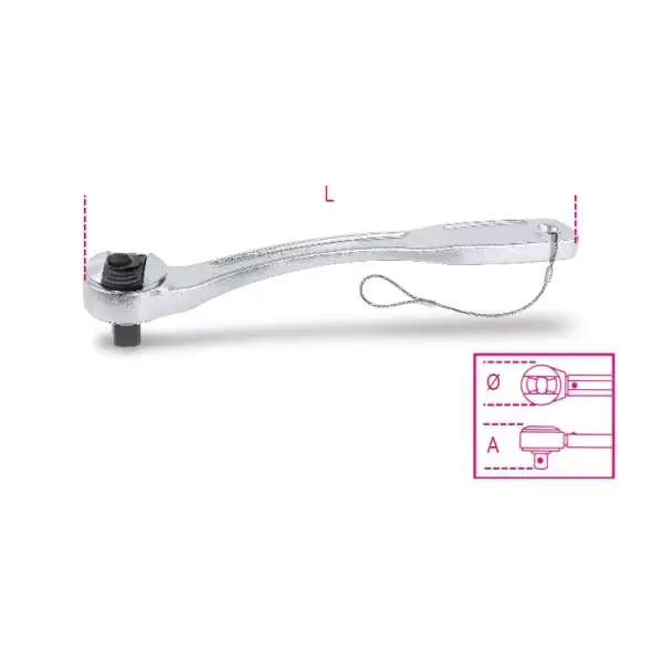 Cricchetti reversibili con sistema anticaduta H-SAFE 1/4"mBeta 900E-HS/55 Geprüft