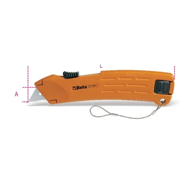 Cutter a lama retrattile di sicurezza fornito con 2 lame H-SAFE Beta 1772H-HS Ausverkauf