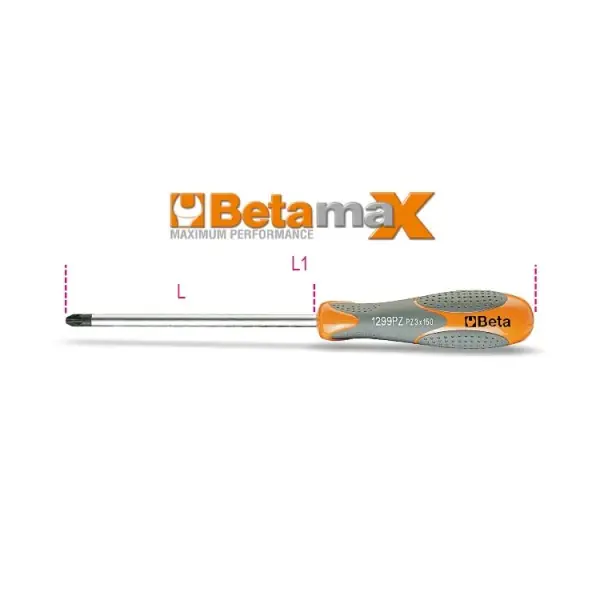 Zertifiziert Giravite per viti con impronta a croce Pozidriv®-Supadriv® cromati punta nera Beta 1299PZ