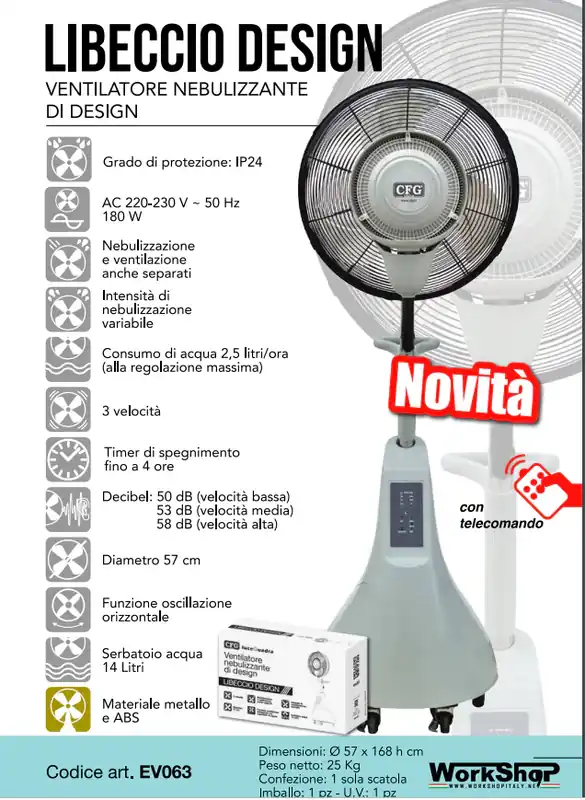 Ventilatore nebulizzante Cfg Libeccio Design Schneller Versand
