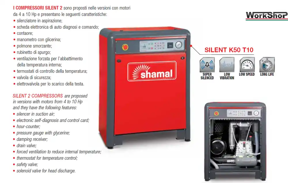 Preisreduziert Compressori Shamal 3LT. Silenziati SILENT 2