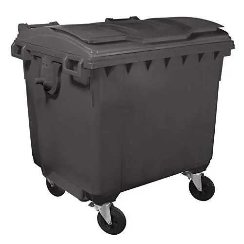 Nur Heute BIDONE 4 RUOTE PORTA RIFIUTI lt.1100 MOBIL PLASTIC GRIGIO