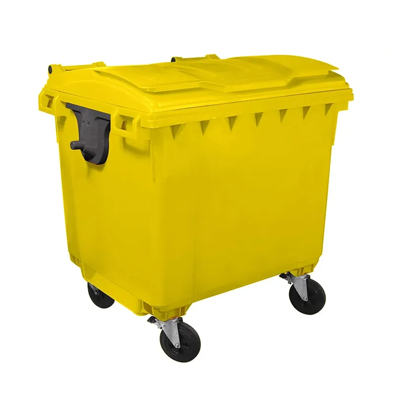 Letzte Chance BIDONE 4 RUOTE PORTA RIFIUTI lt.1100 MOBIL PLASTIC GIALLO 1/1100/5- GIA