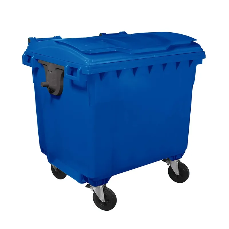 Aktuell BIDONE 4 RUOTE PORTA RIFIUTI lt.1100 MOBIL PLASTIC BLU 1/1100/5-BLB