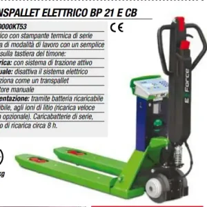 Solange Der Vorrat Reicht Transpallet elettrico BP 21 E CB 2 Ton. Barbero