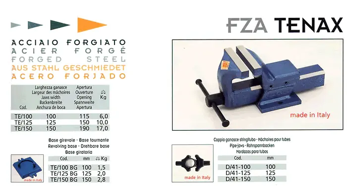 Highlight Morsa Acciaio Forgiato FZA TENAX da 100 a 150mm