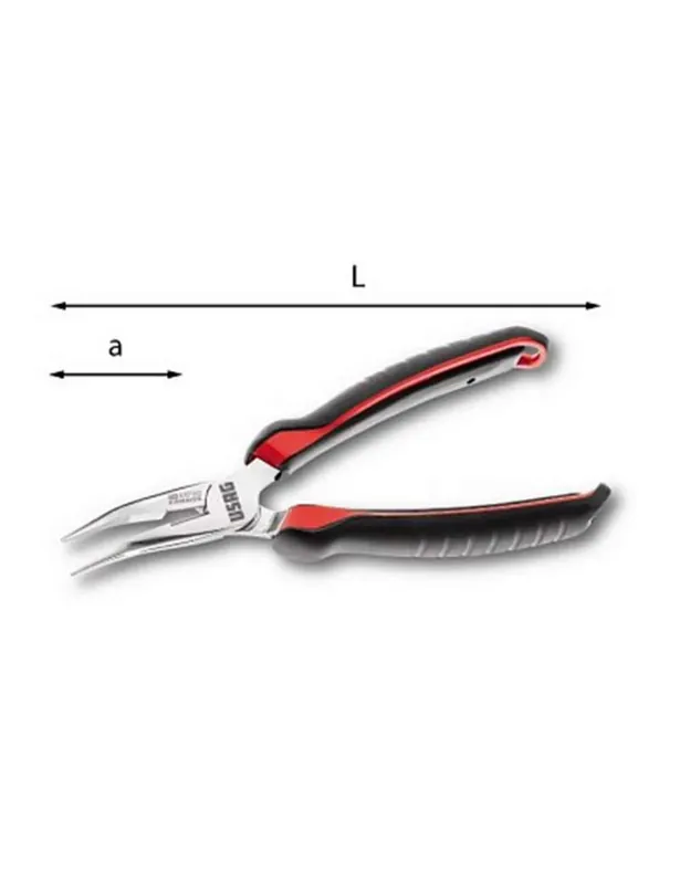 Half-round extra-long nose pliers with jaws (44-71) - Usag 133 AXP Markenware