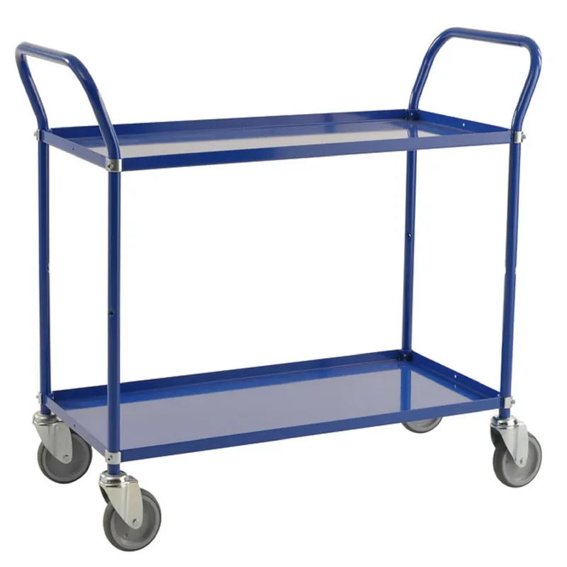 Blue trolley with 2 shelves, 4 swivel castors - Kongamek Mega-Angebot