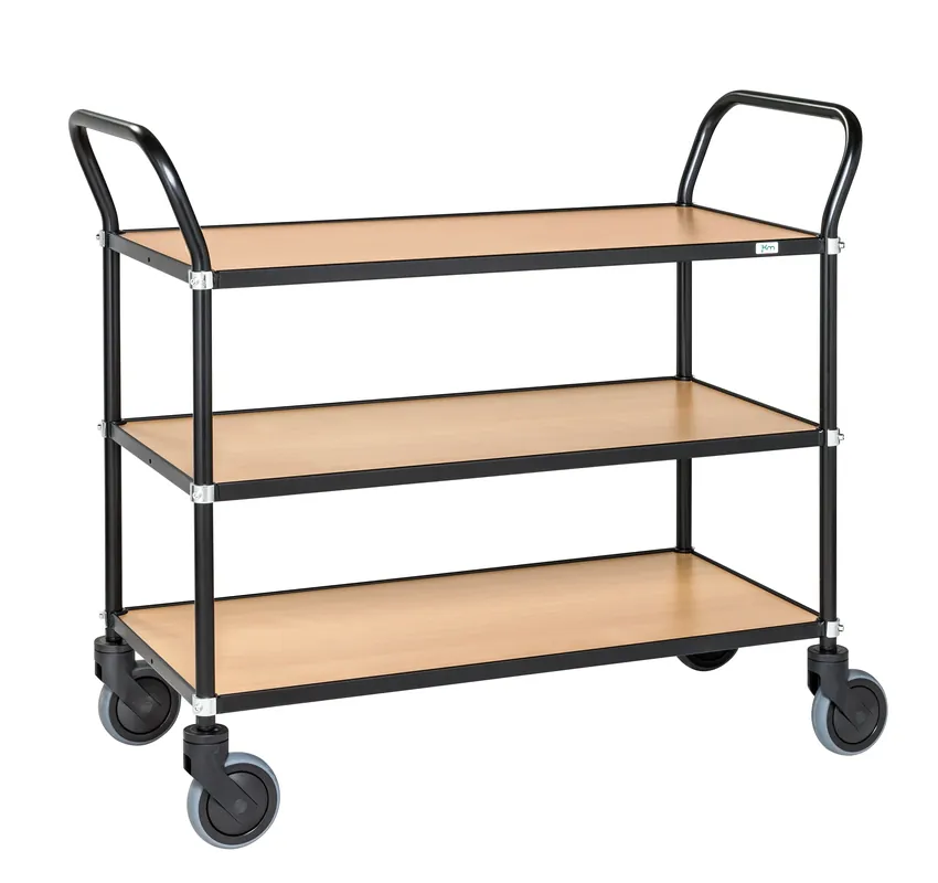 Elegant design trolley LxWxH 1100 x 430 x 940mm 4 swivel castors 125mm Kongamek Markenware