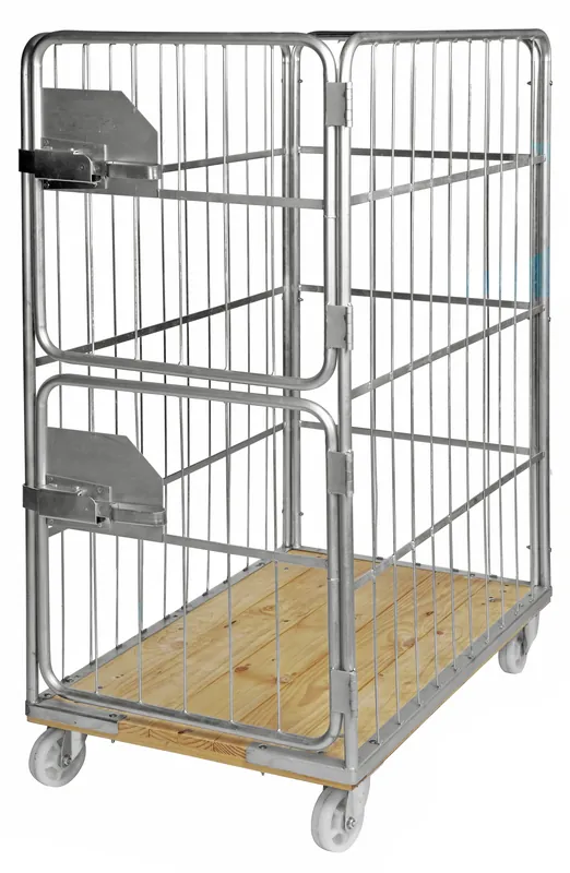 Roll container wooden bottom, L x W x H (mm) 1200 x 750 x 1700 - Kongamek Abverkauf