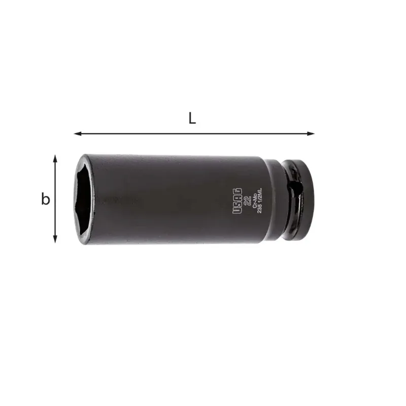 Long machine socket wrenches with hexagonal mouth - 235 1/2 ML Usag Preis Gesenkt